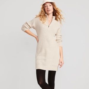 Mock neck sweater dress